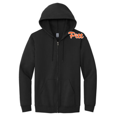 Org/Wht Script Pitt - Heavy Blend™ Full Zip Hooded Sweatshirt Thumbnail